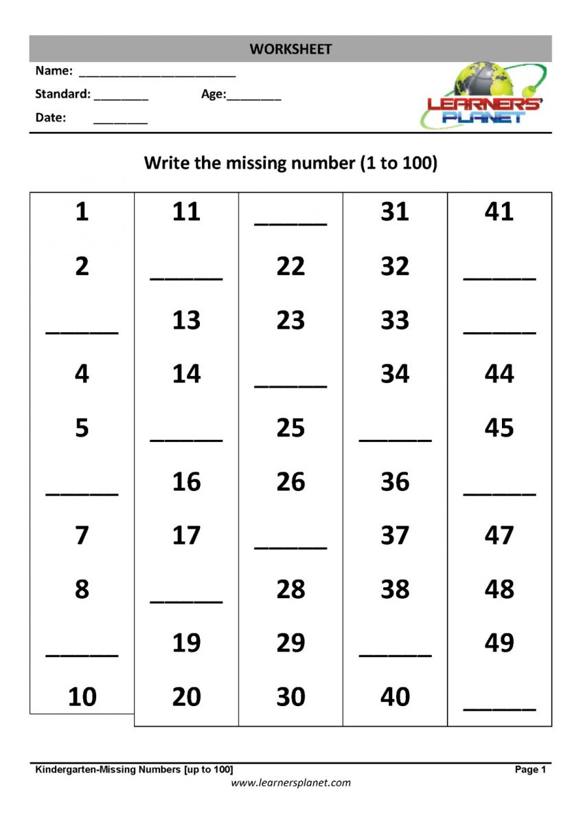 Numbers and Counting beyond 20 printables